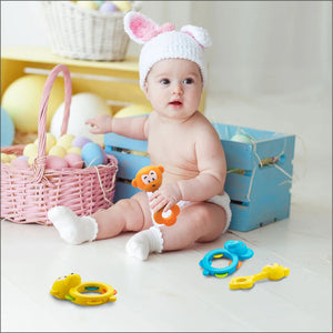 kid playing with toys