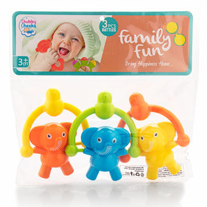 Elephant Family Rattle Set