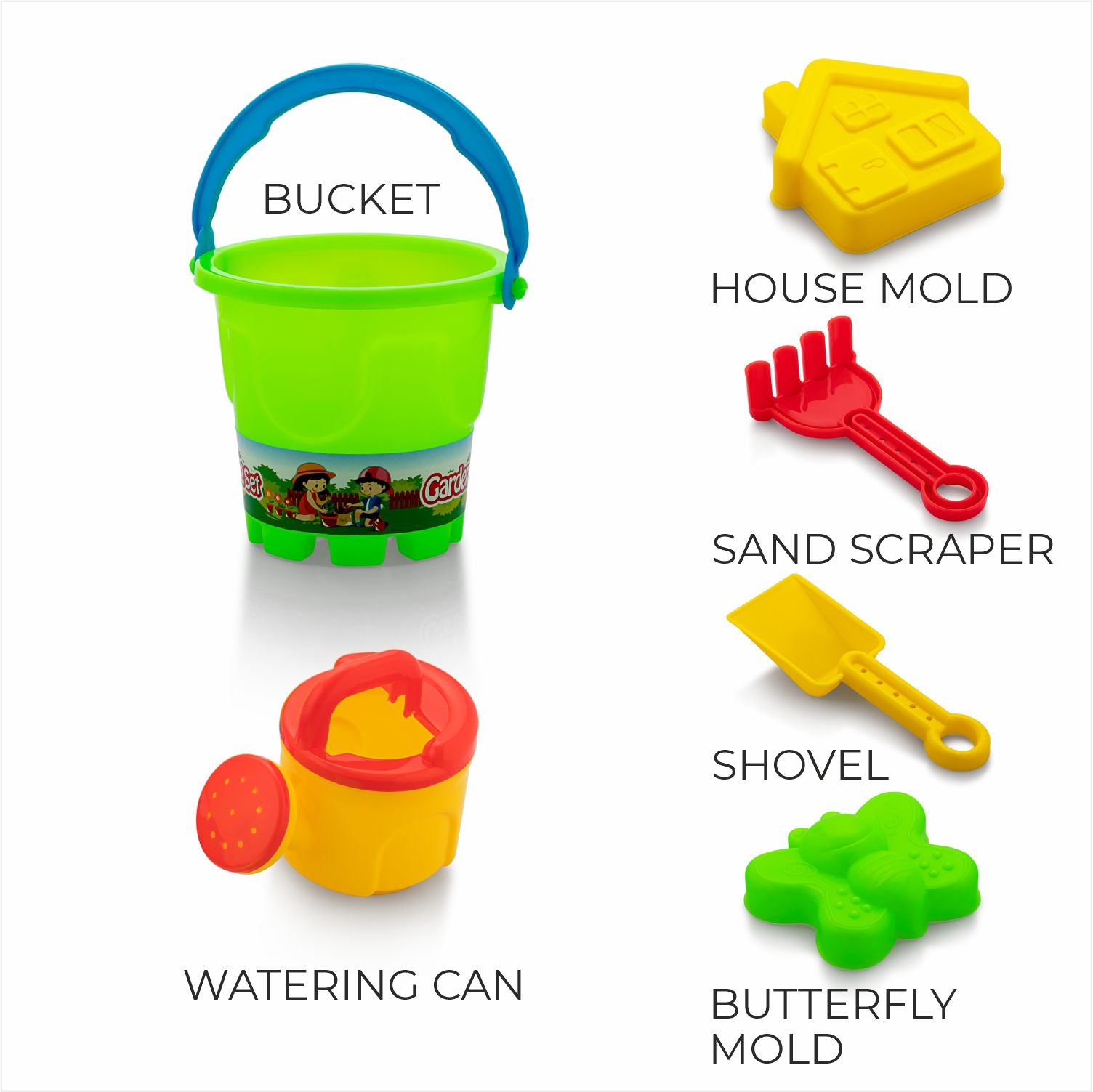 Packaged Beach Buddies Set Green Colour