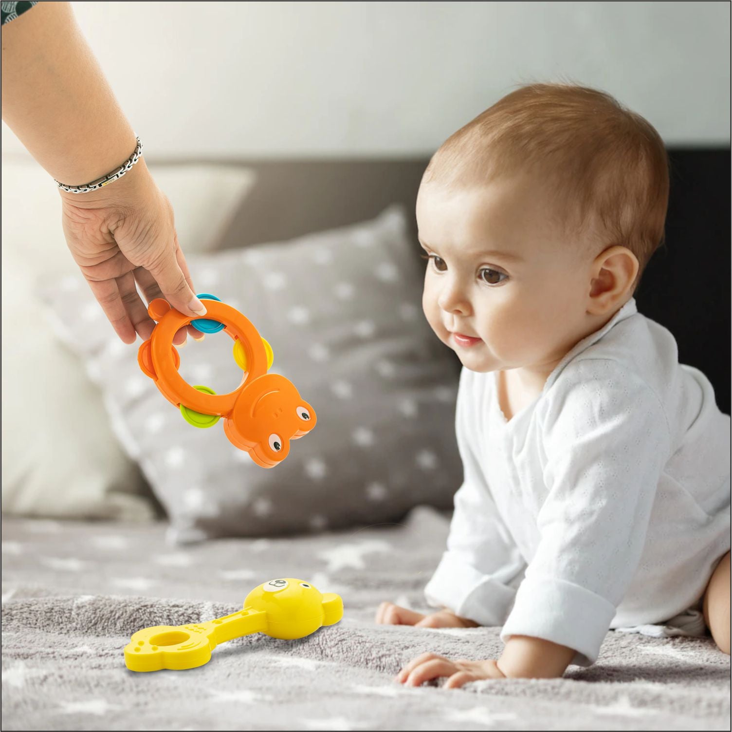 kid playing with toy