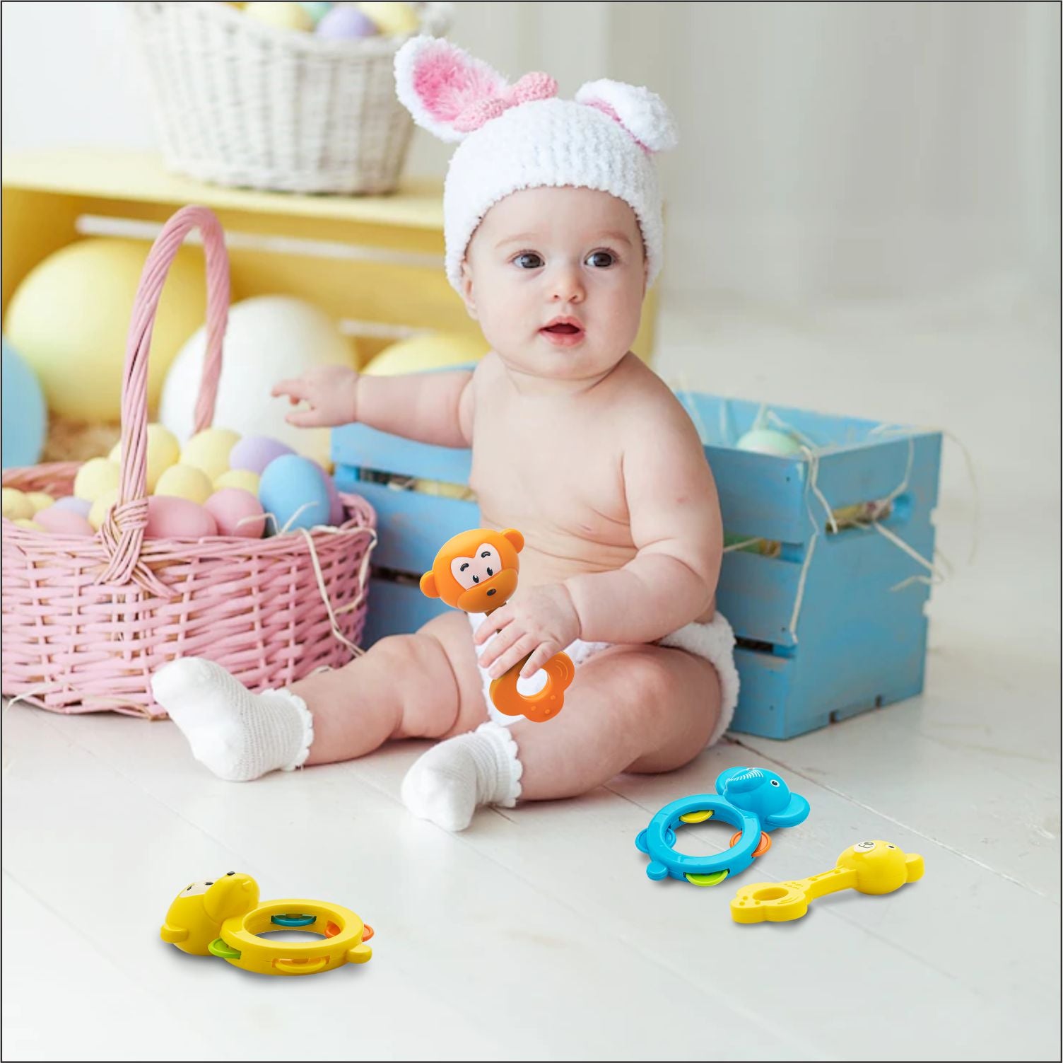 kid playing with toys