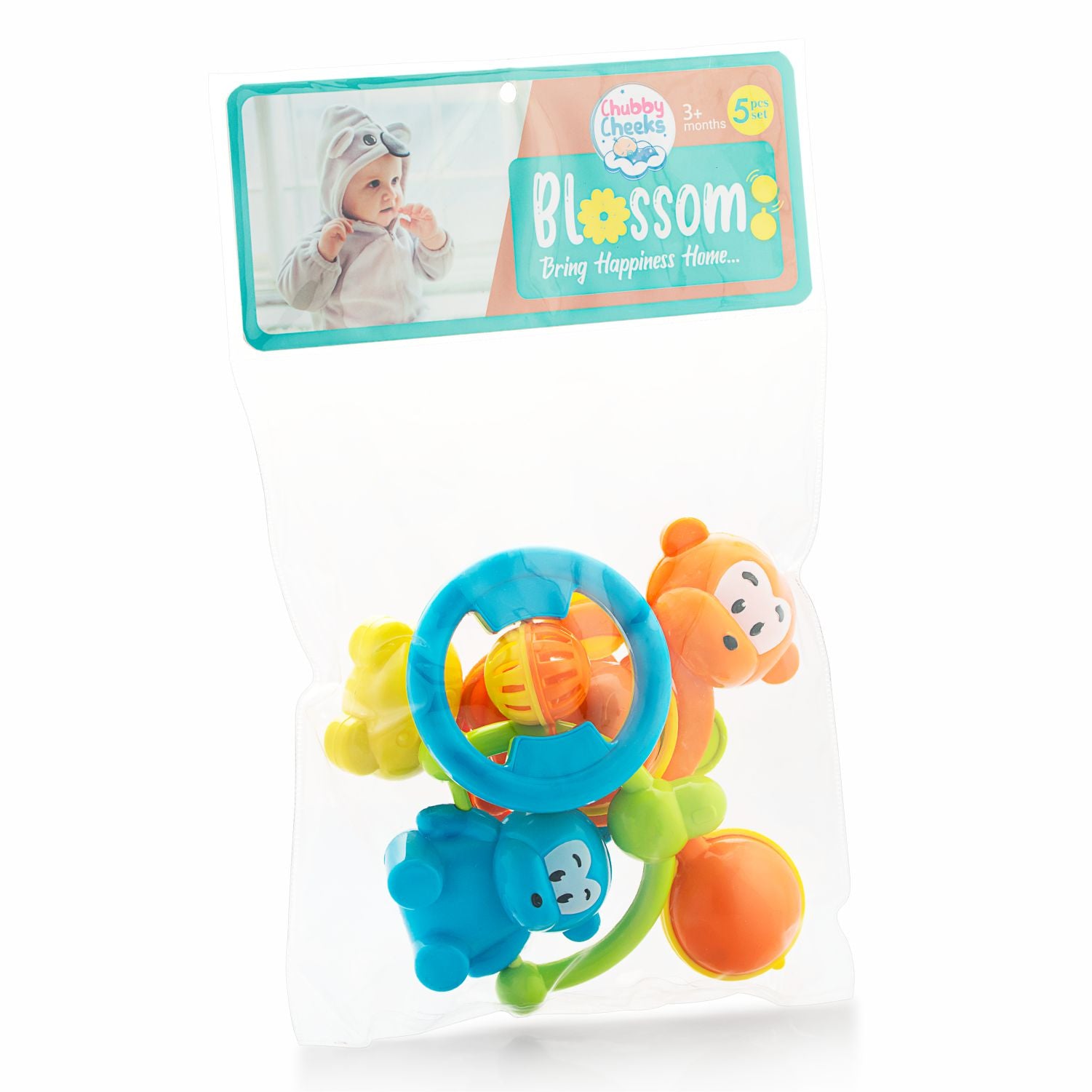 Colourful Blossom rattle for babies