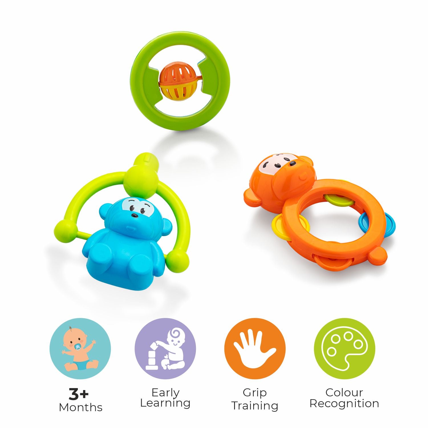 ideal for 3-month-olds and up