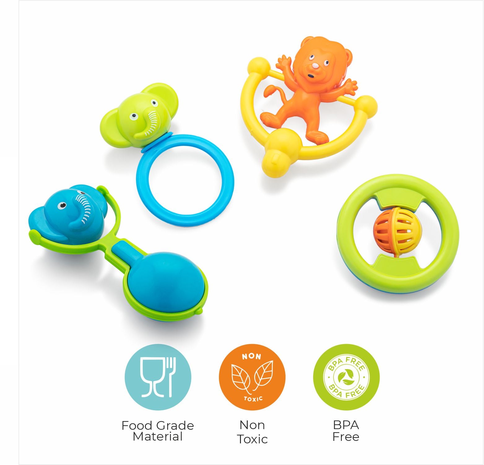 Colourful Buddlies rattle for babies