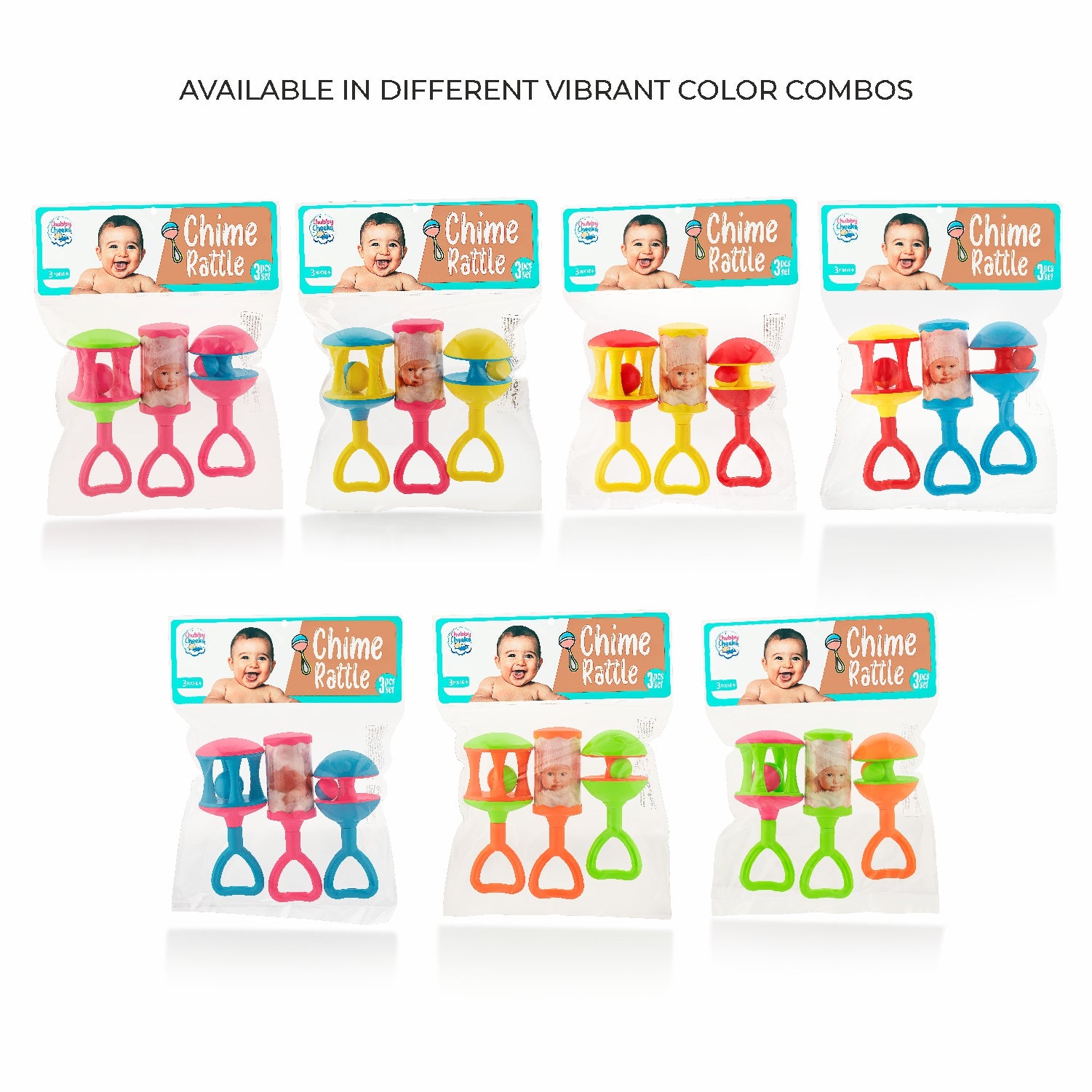 Colourful chime rattle for babies