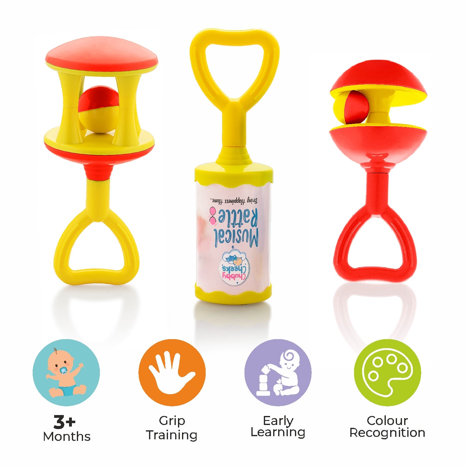Vibrant, easy-to-grip rattle