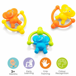 Elephant Family Rattle Set