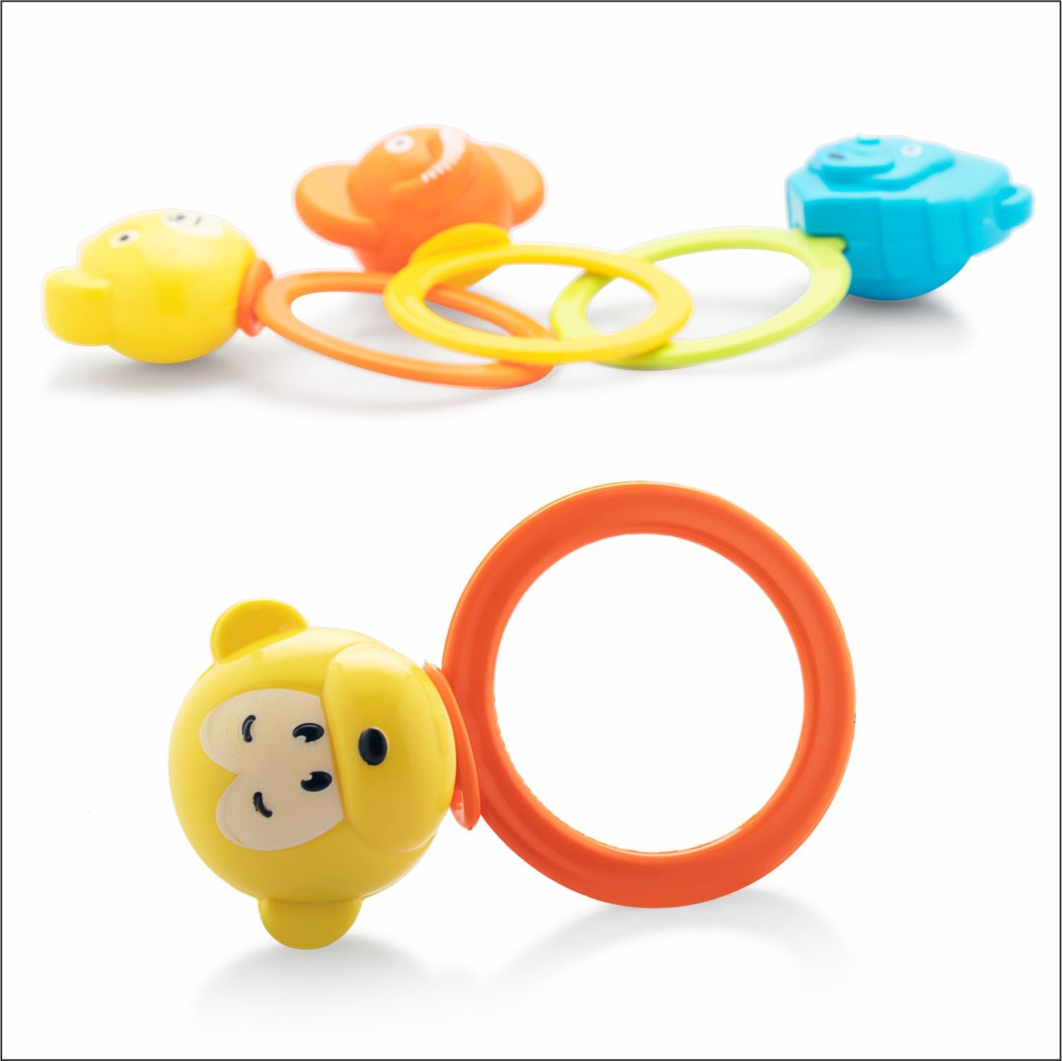 Fun and engaging baby rattle, ideal for 3-month-olds and up