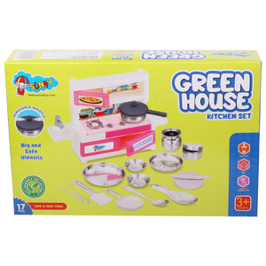 Stainless Steel Green House Kitchen Set toys for kids