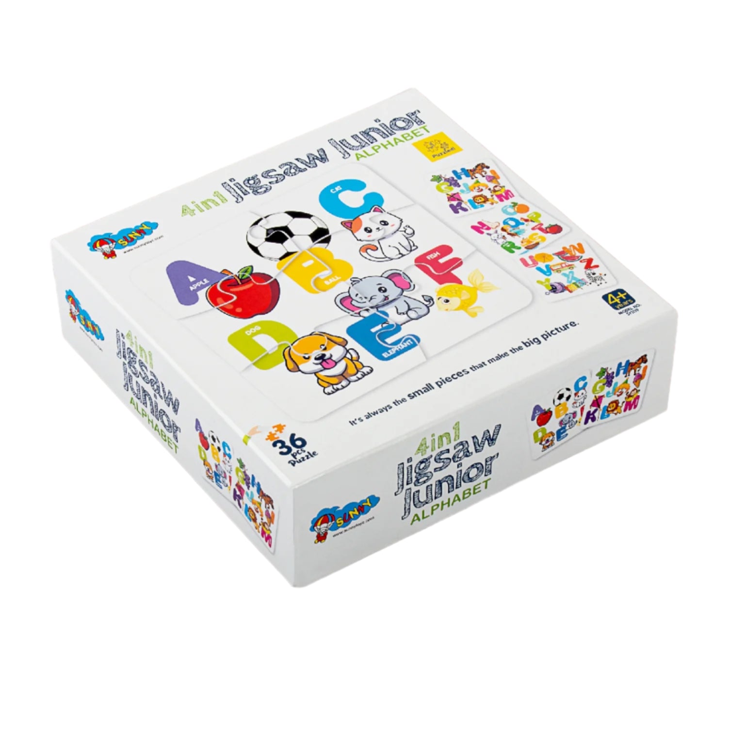 Jigsaw Junior Alphabet 4-in-1 Puzzle 36 Piece Set Fun & Learn Activity for Kids 4+ Years