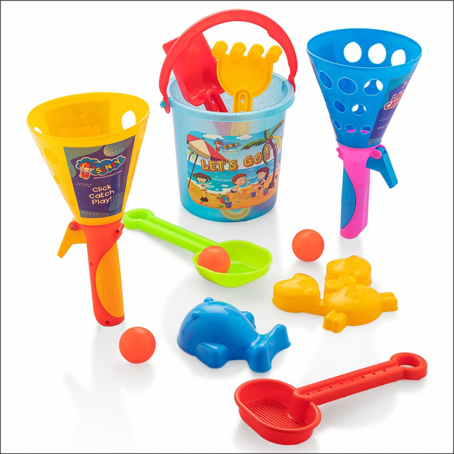 Let's Go Beach Set Outdoor Playset With Laddoo Catchers Fun for ages 3Y+