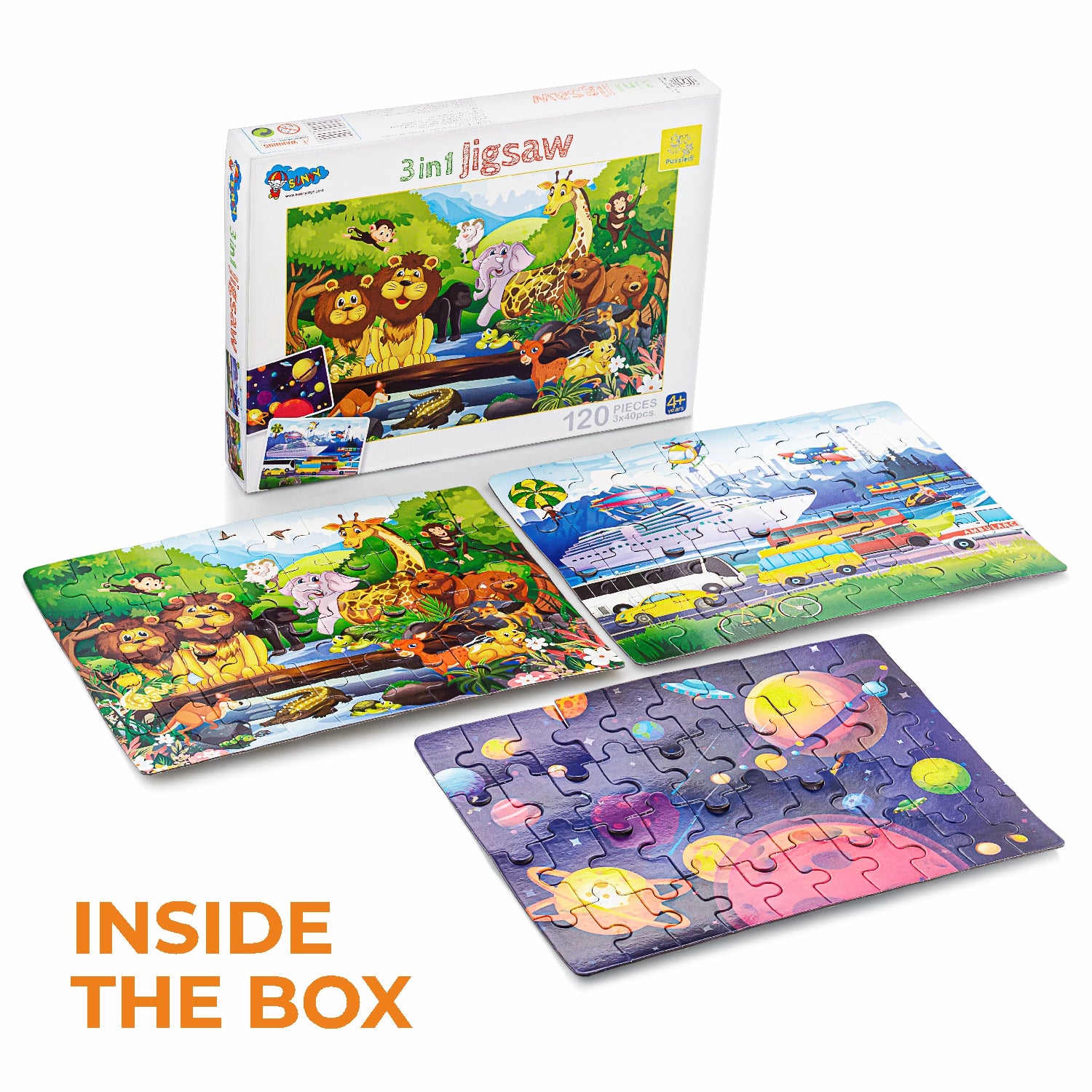 Live Adventure 3-in-1 Jigsaw Puzzle 120 Piece Set Fun & Learn Activity for kids 4+ Years