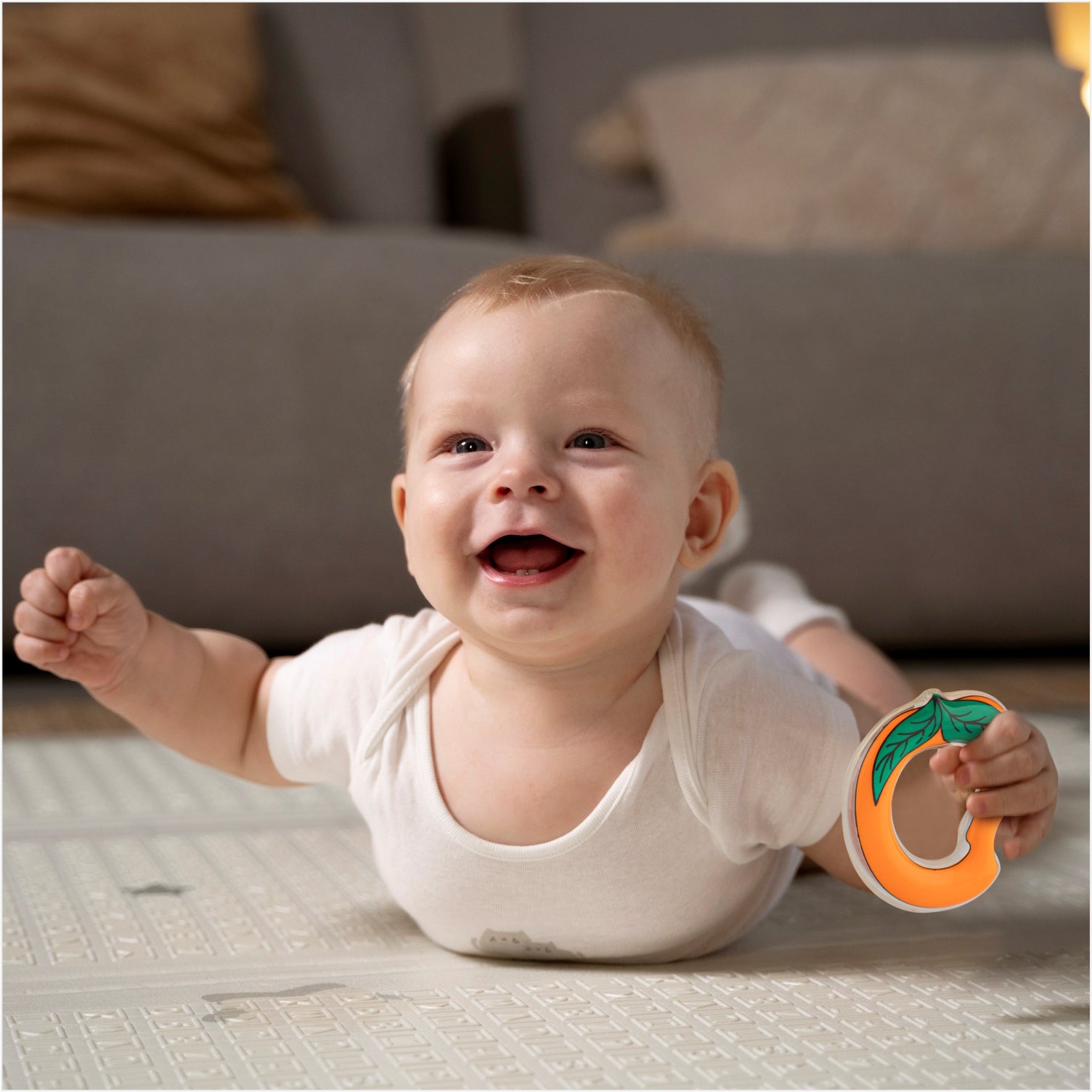 Colourful water teether with a soothing design for babies