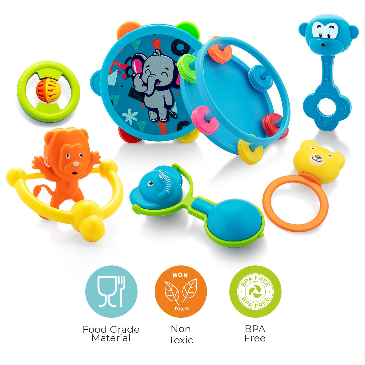 Vibrant, easy-to-grip rattle