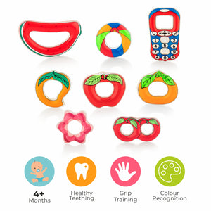 Baby water teethers in various vibrant color