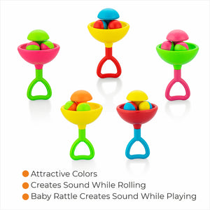 Colourful rainbow rattles for babies
