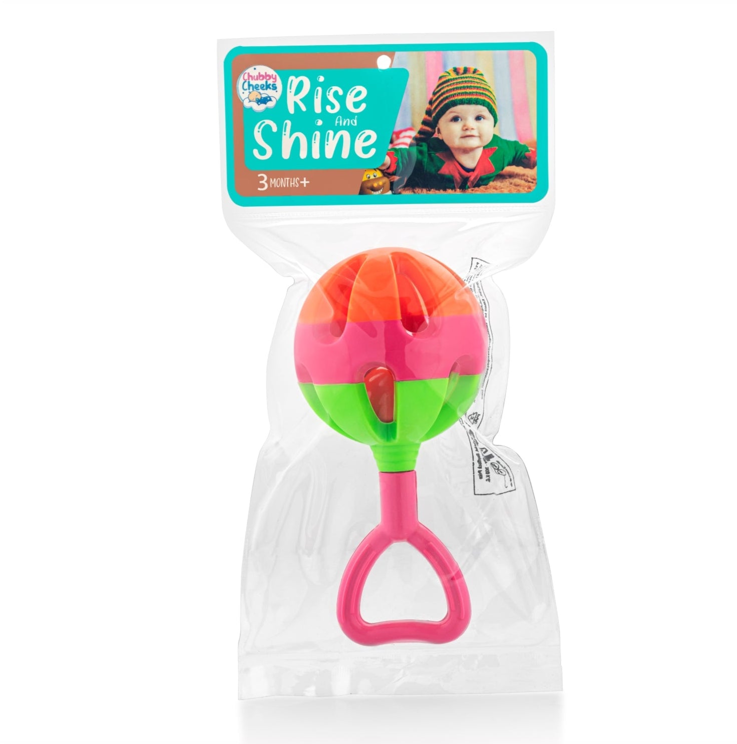 Colourful rise and shine rattles for babies