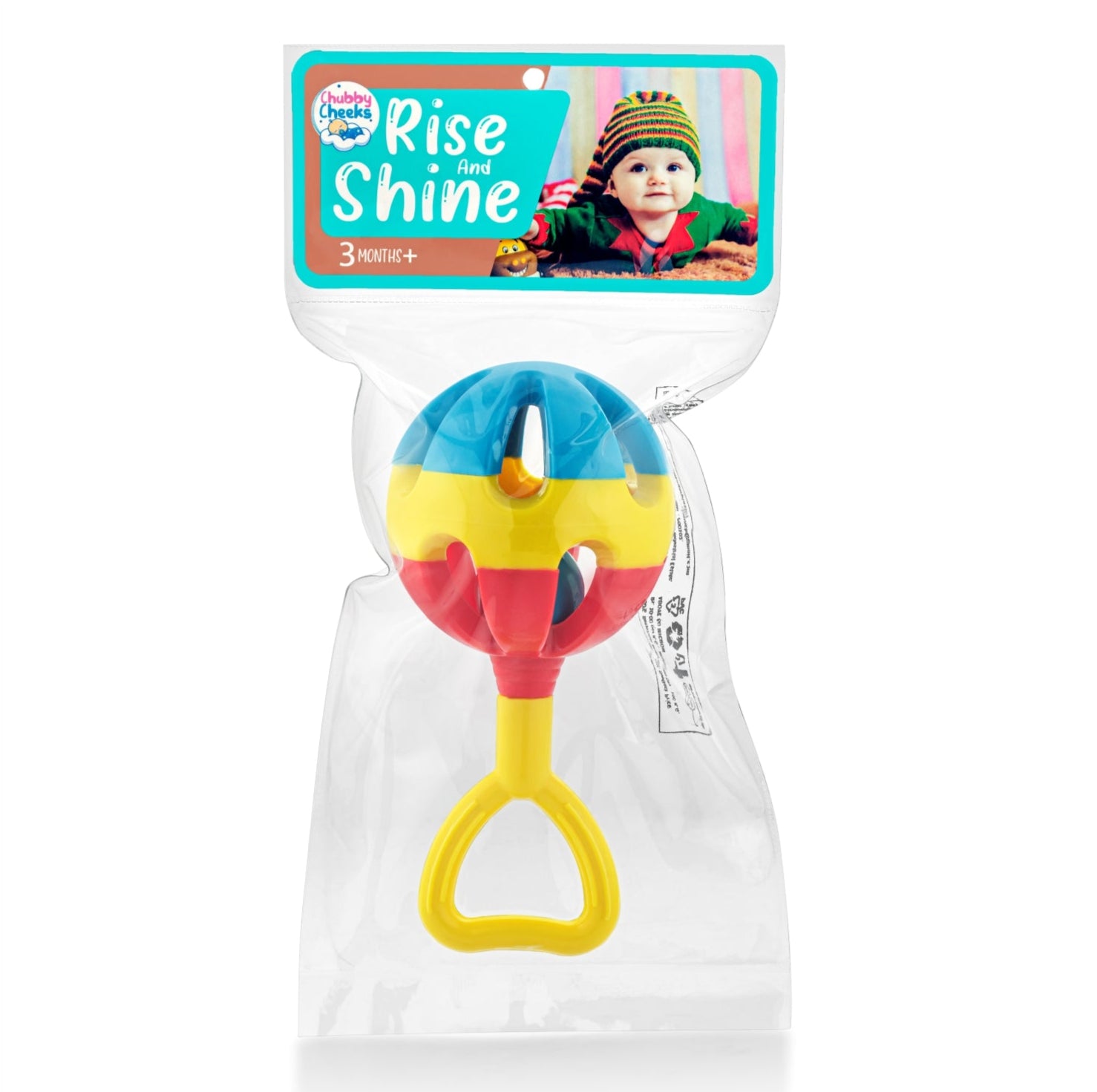 Colourful rise and shine rattles for babies