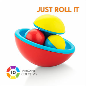 in 10 Vibrant colours, easy-to-grip rattle